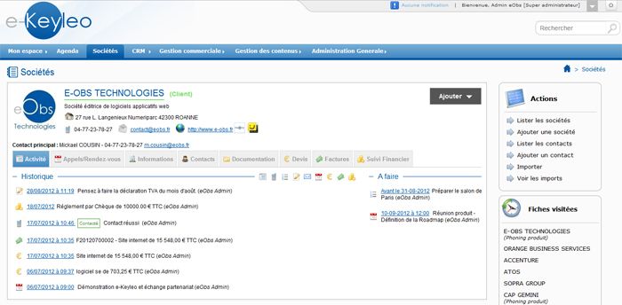 Fiche societe CRM